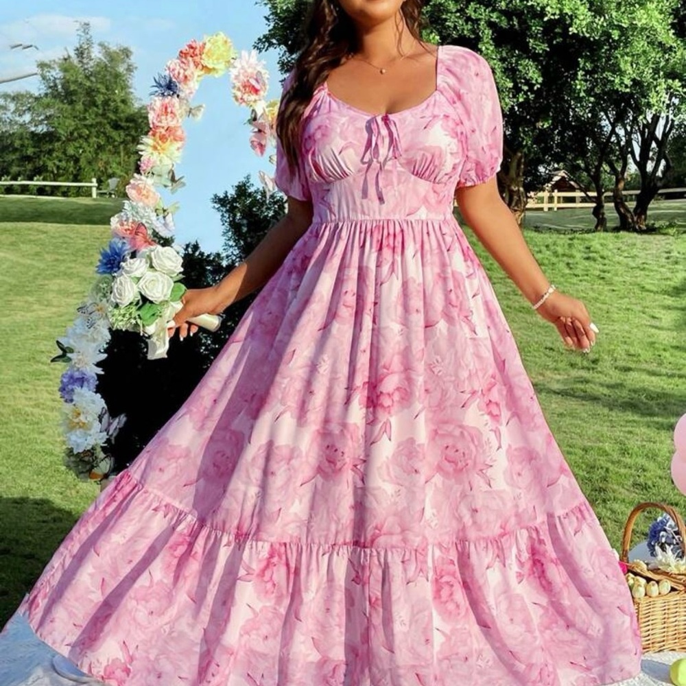 Floral Pink Maxi Dress